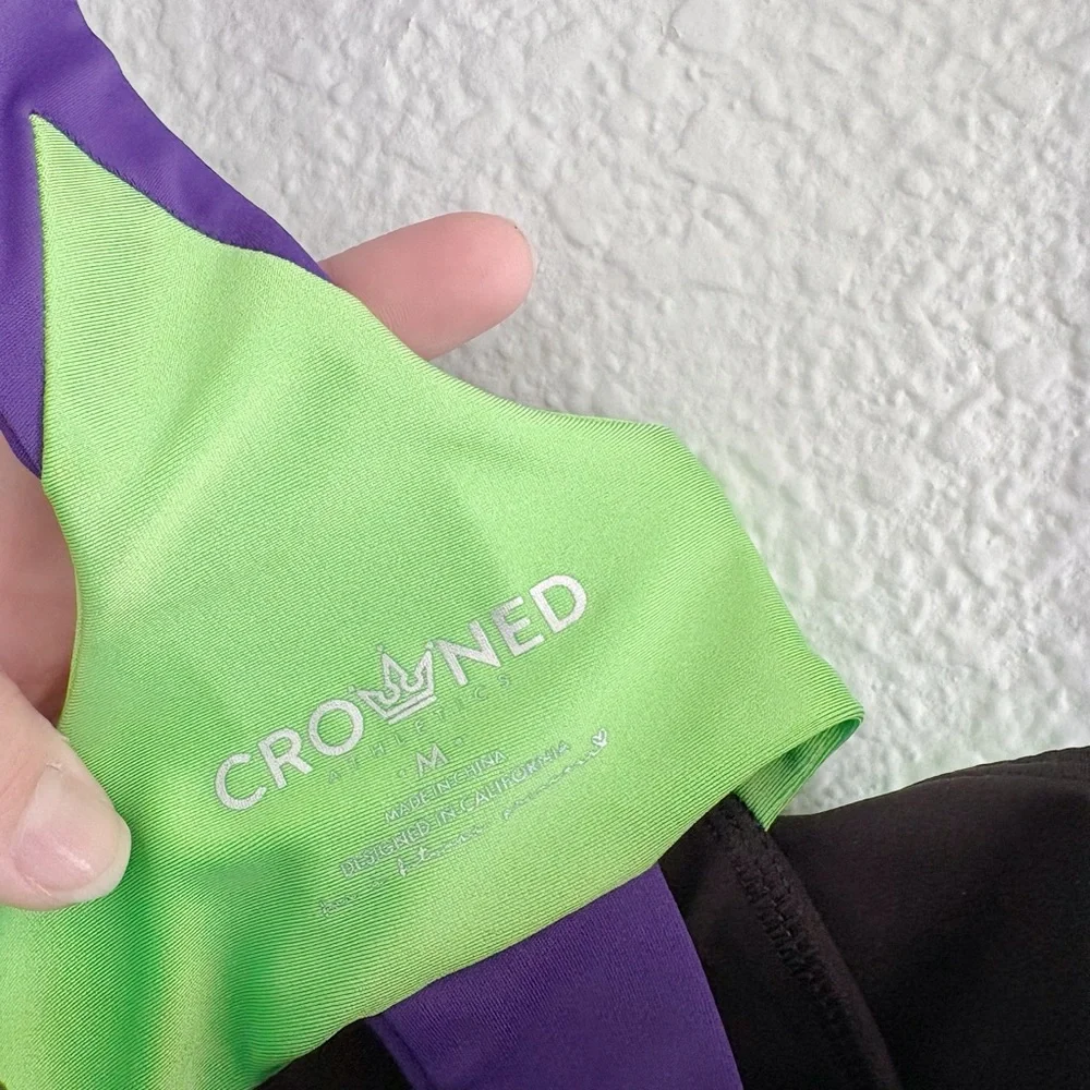 Crowned Athletics Mal-evolent Villain Athletic Tank Top- Purple and Green - Picture 5 of 6